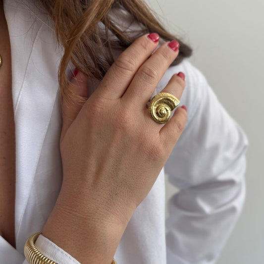 Bague Big Shell - doré ou argent