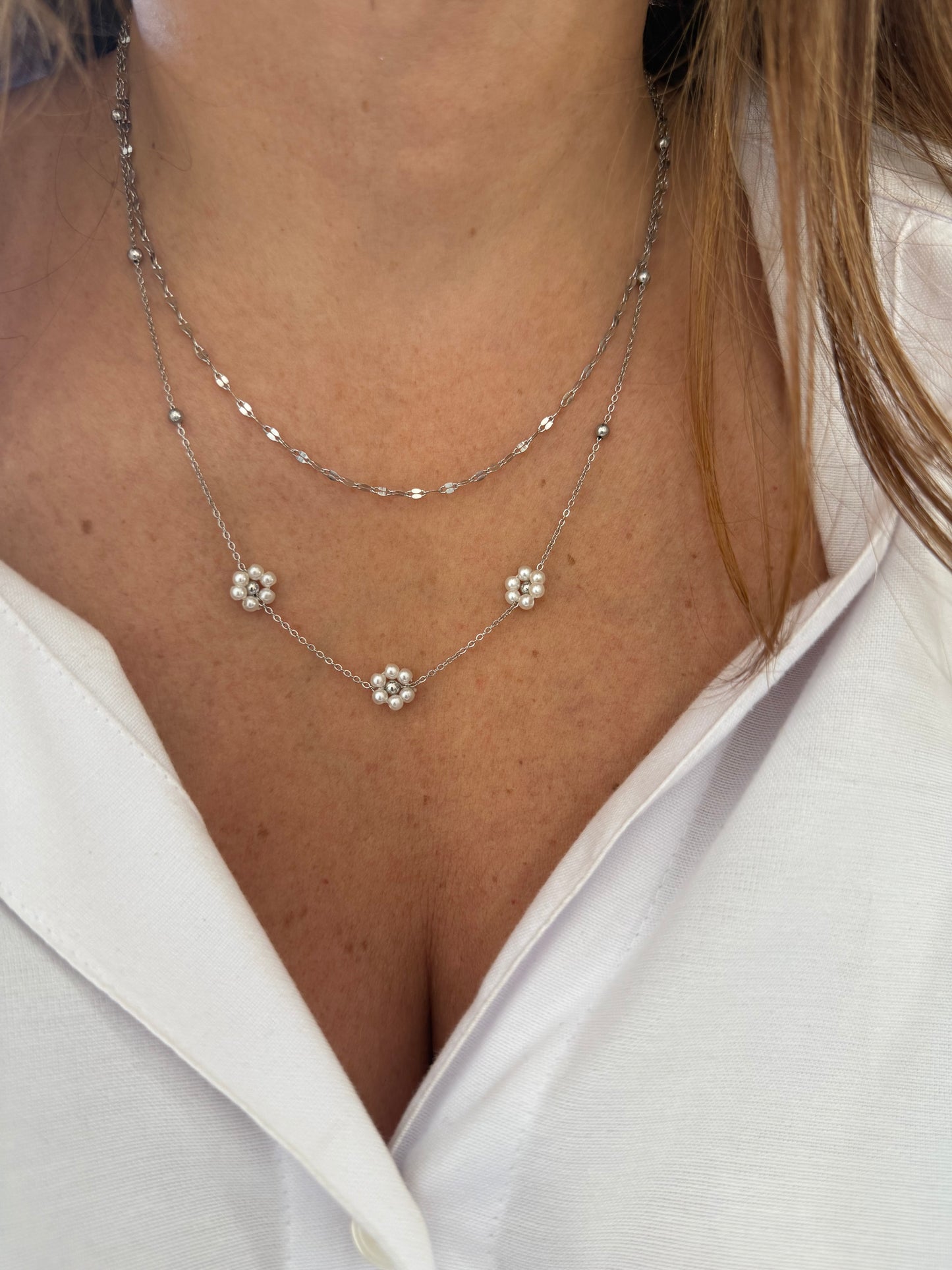 Les petites fleurs - double rang - doré ou argent
