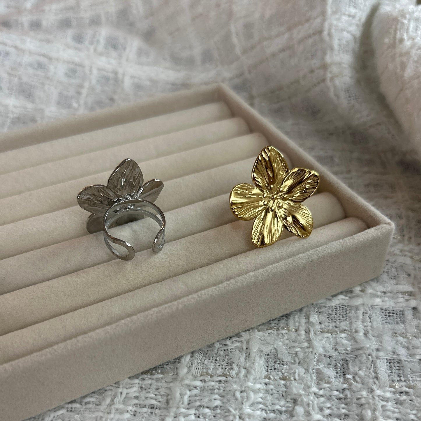 Maxi Bague Fleur - doré ou argent