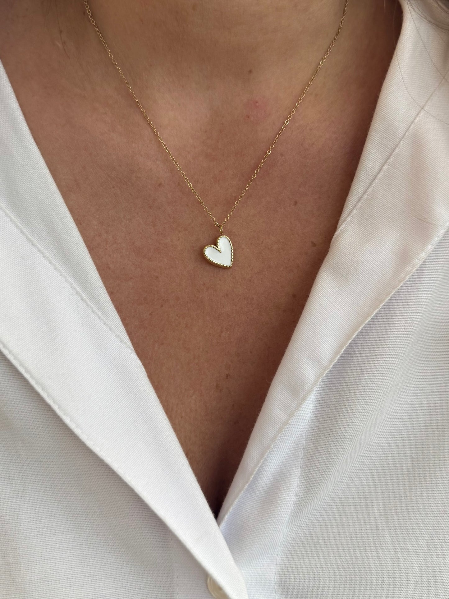 Collier Cœur - rouge ou blanc