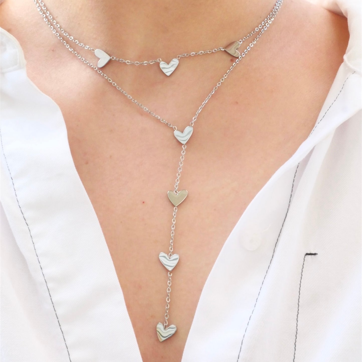 Cassia - double rang pendant - doré ou argent