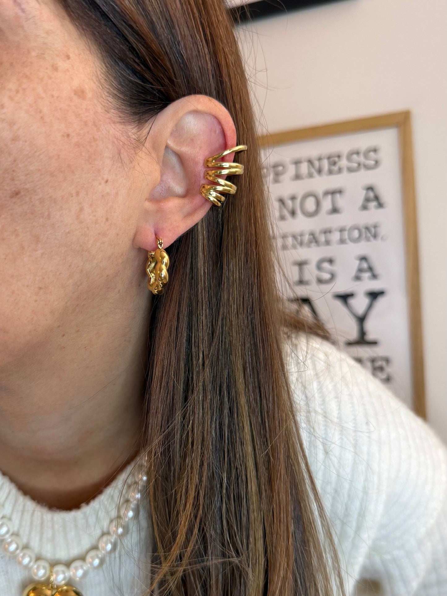 Earcuff Alfia - monoboucle vendue à l’unité - doré ou argent