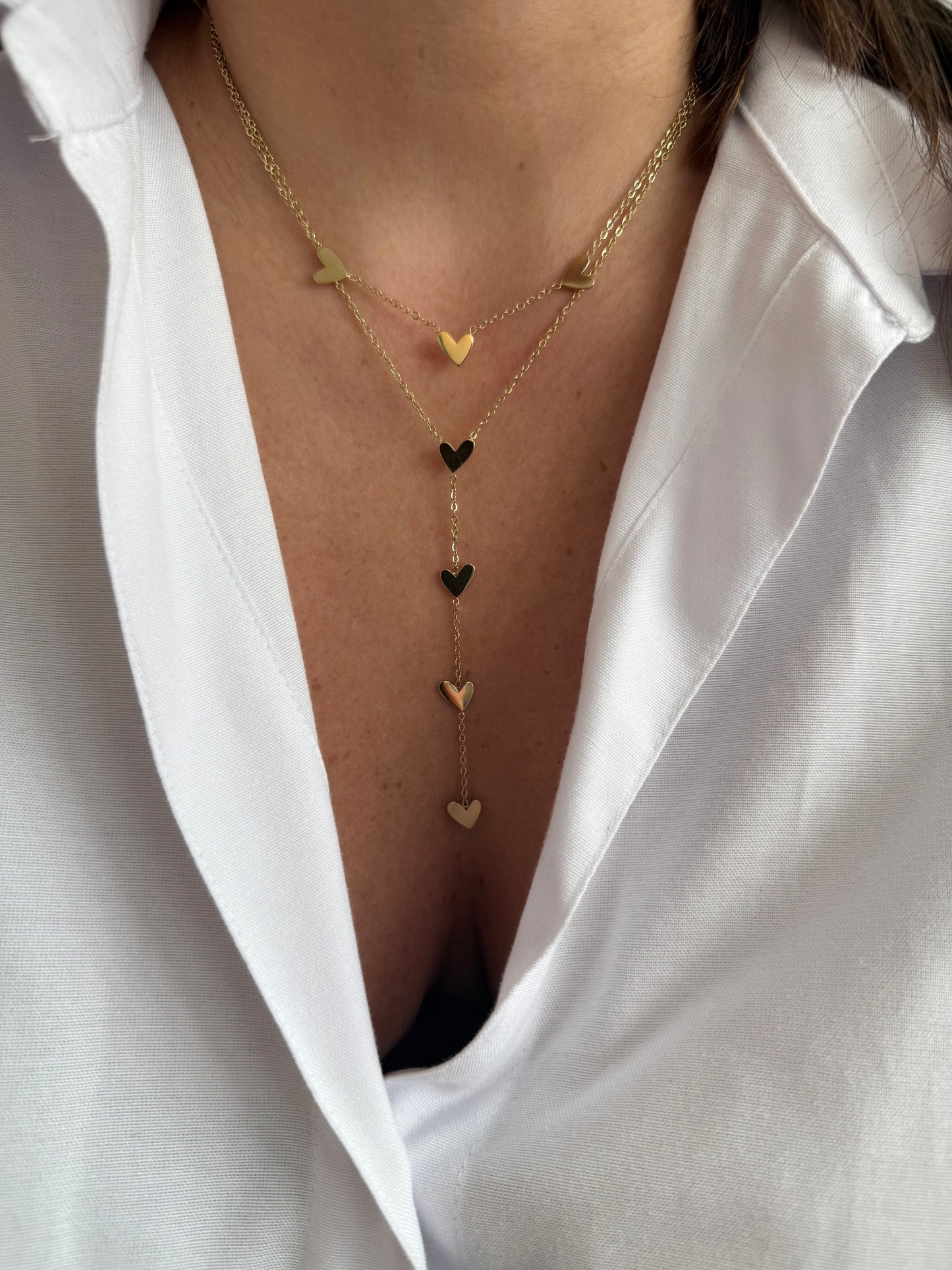 Cassia - double rang pendant - doré ou argent