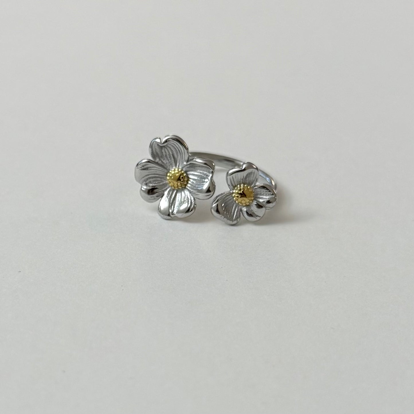 Double Fleur - doré, argent ou bicolore