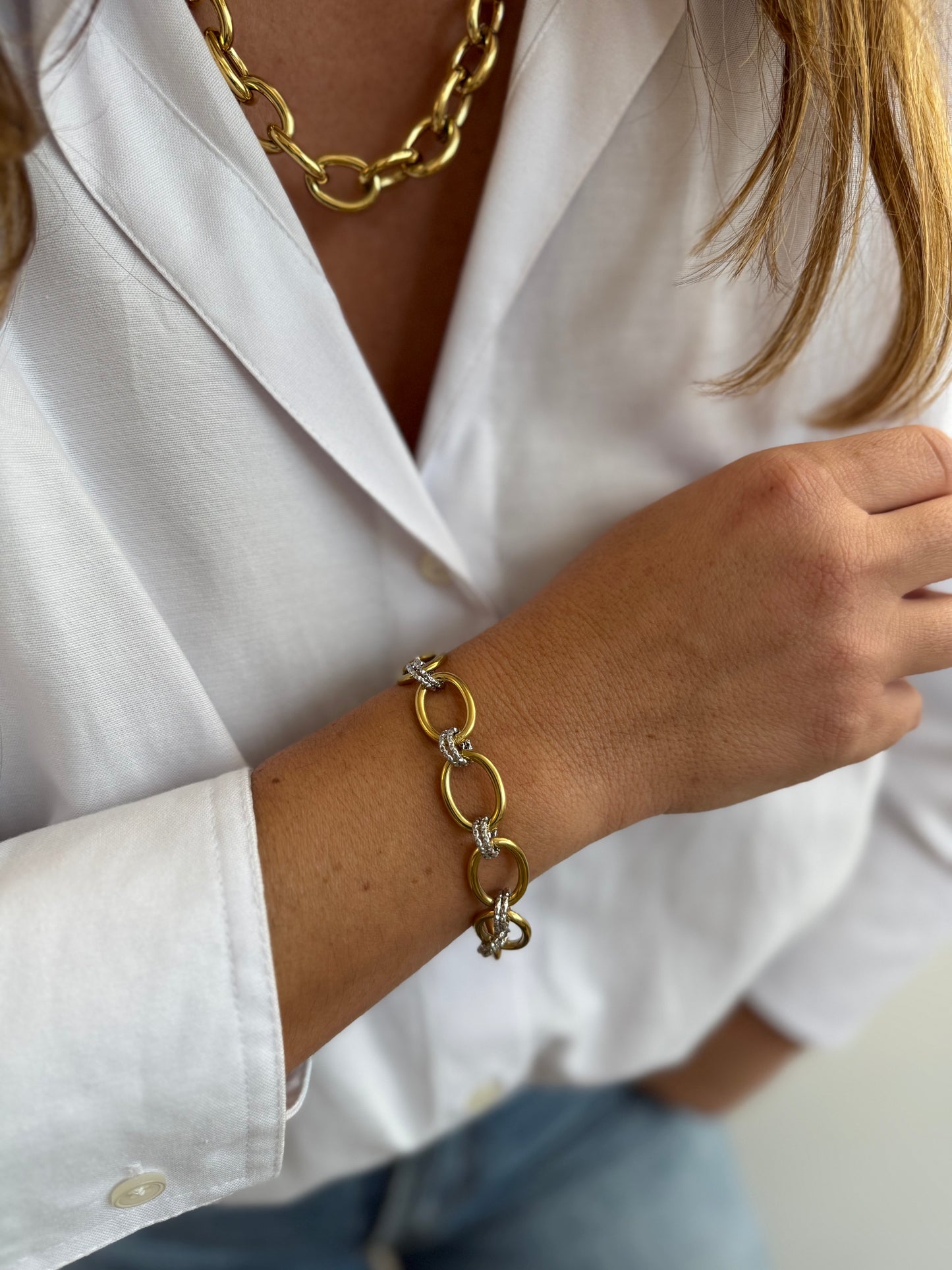 Bracelet Dinia - doré, argent ou bicolore