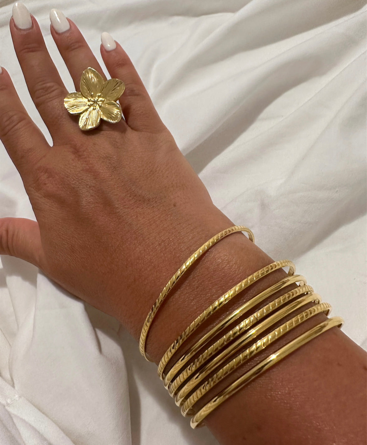 Maxi Bague Fleur - doré ou argent