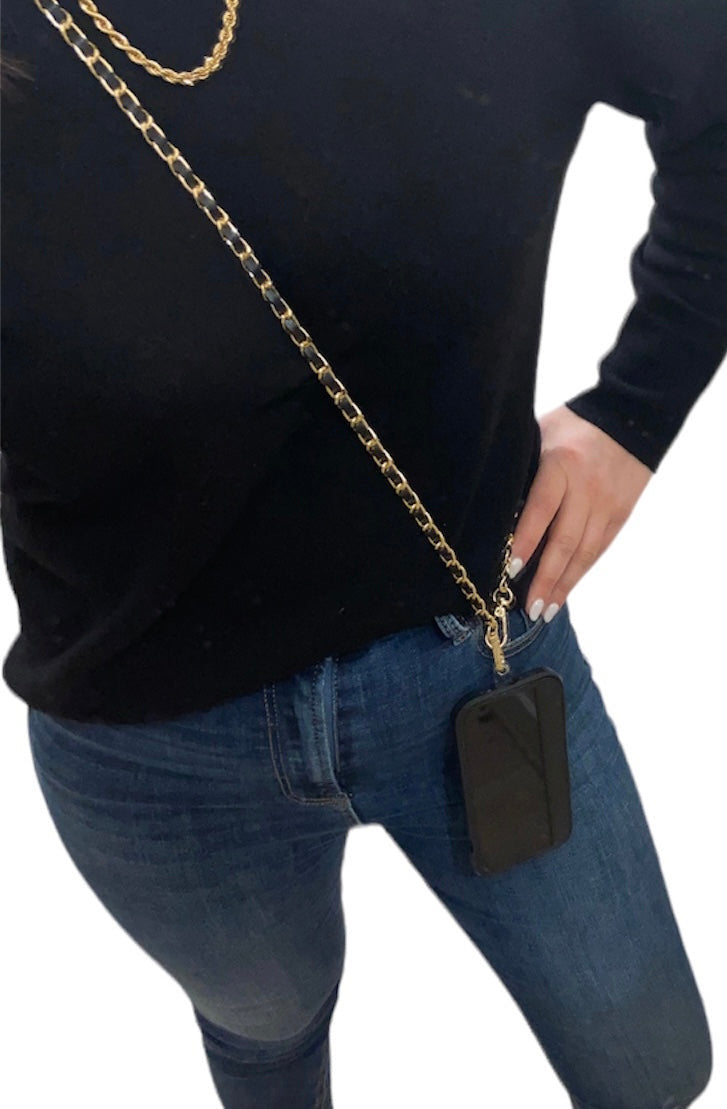 Bandoulière de téléphone ou de sac - Violet / Doré