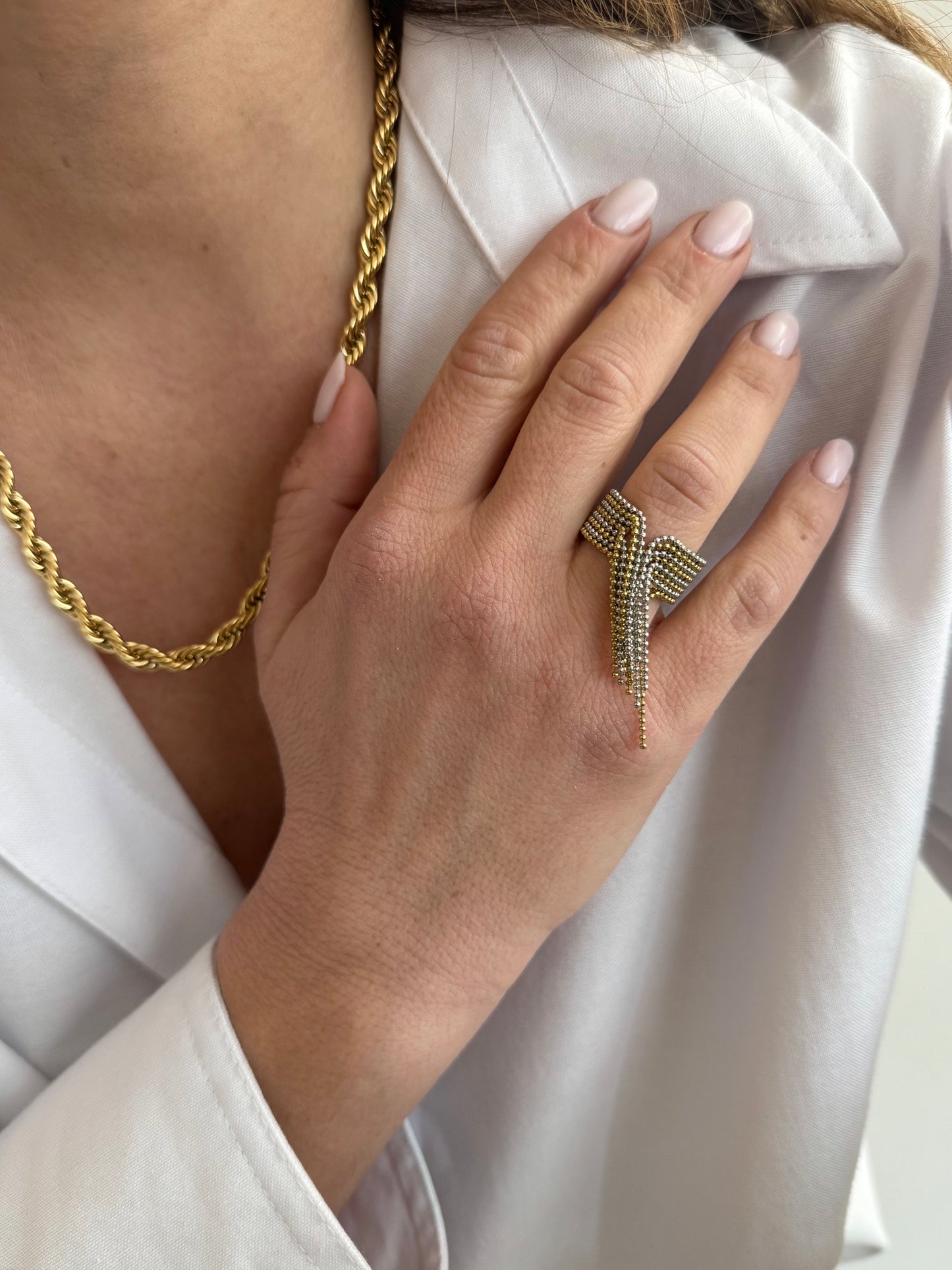 Bague Franges - doré ou bicolore