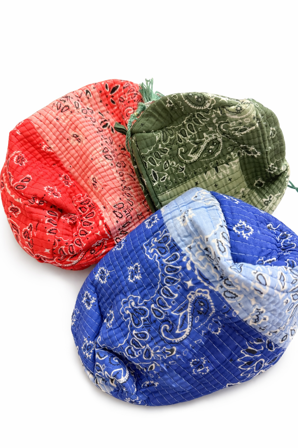 Petite Pochette en coton matelassé - Bandana Patchwork