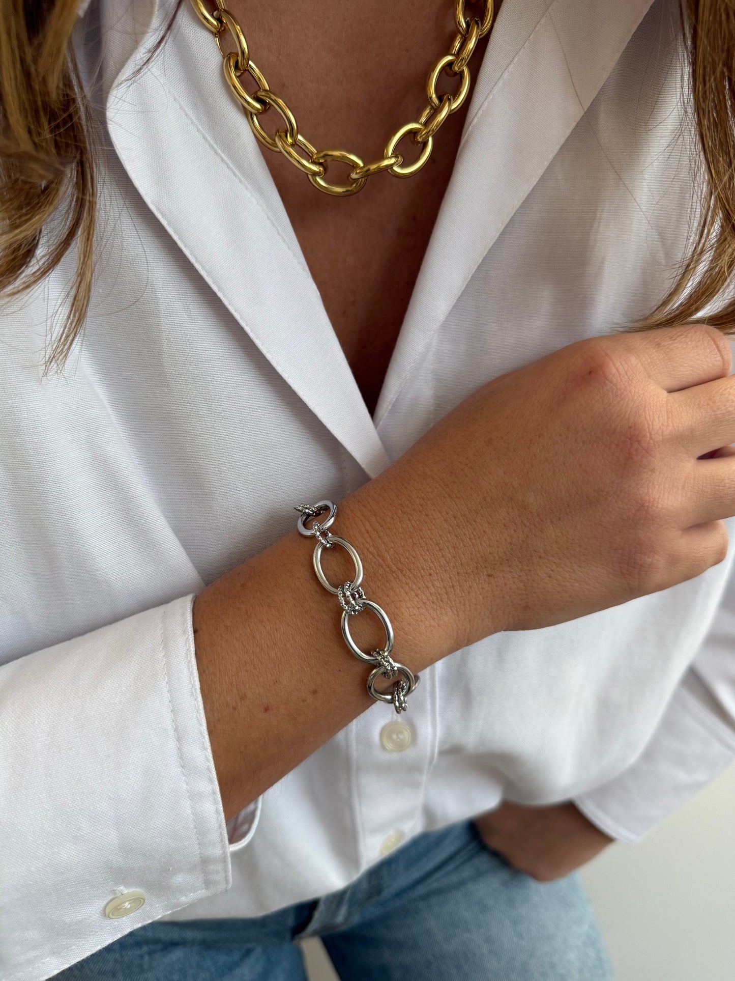 Bracelet Dinia - doré, argent ou bicolore