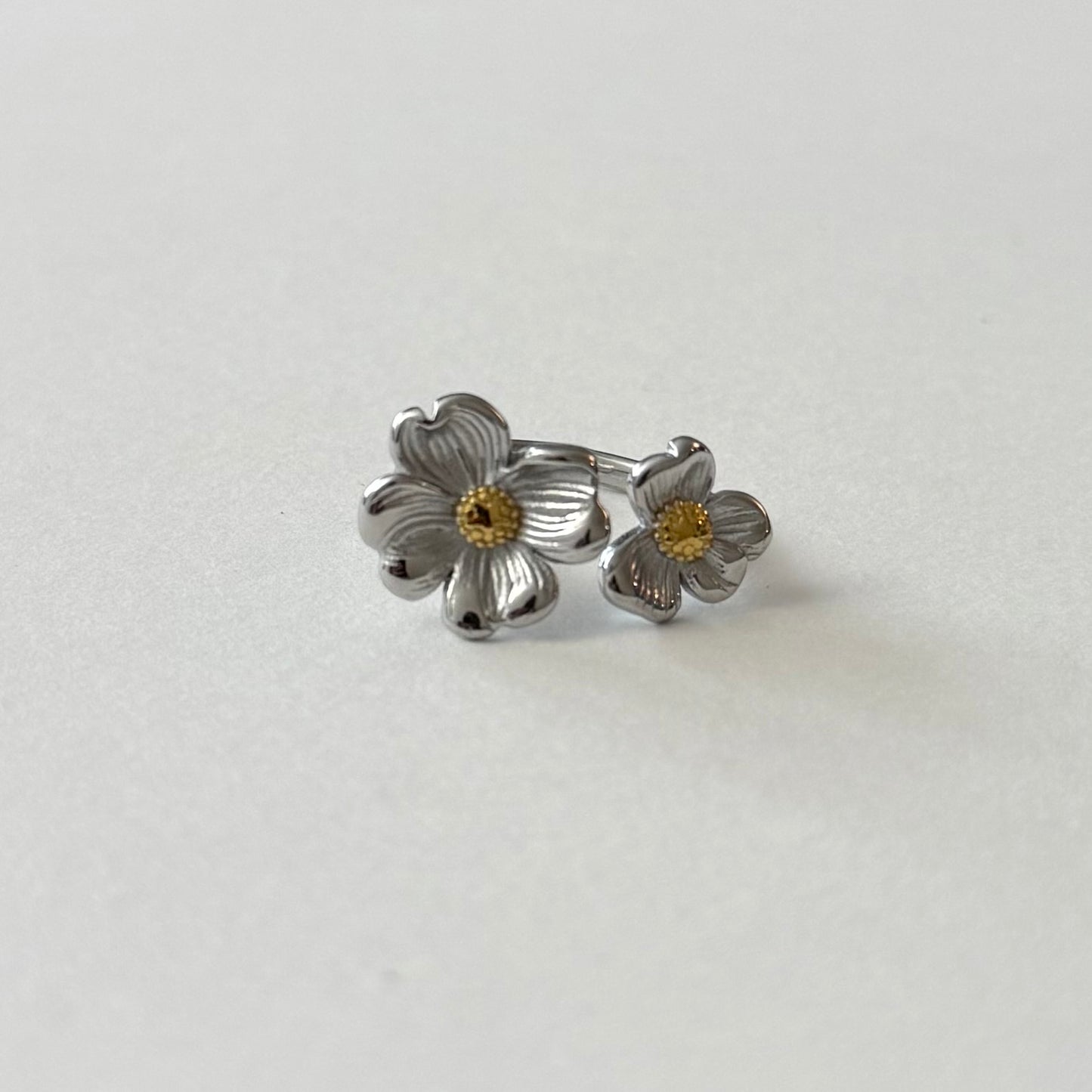 Double Fleur - doré, argent ou bicolore