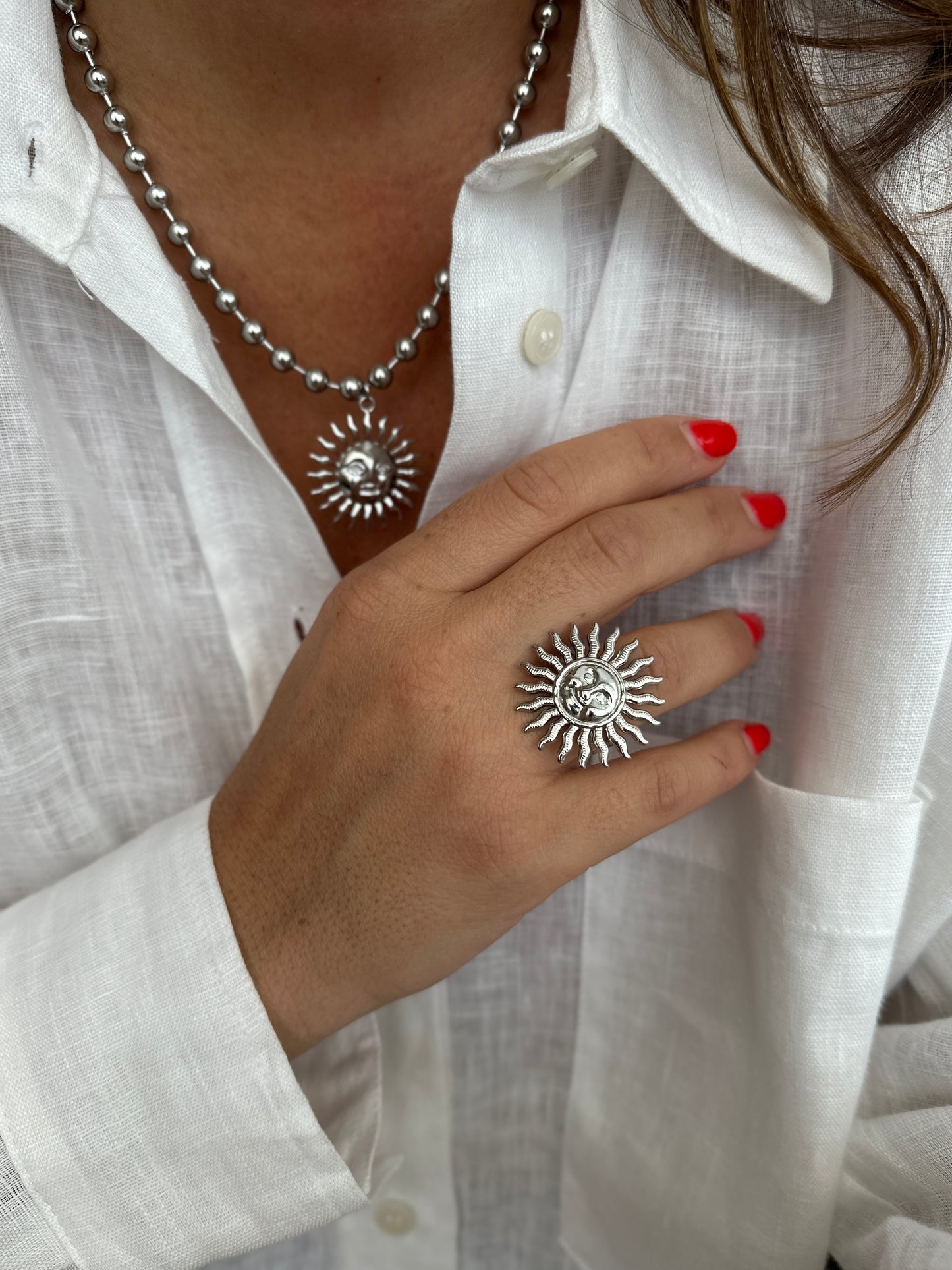 Big bague Soleil - doré ou argent