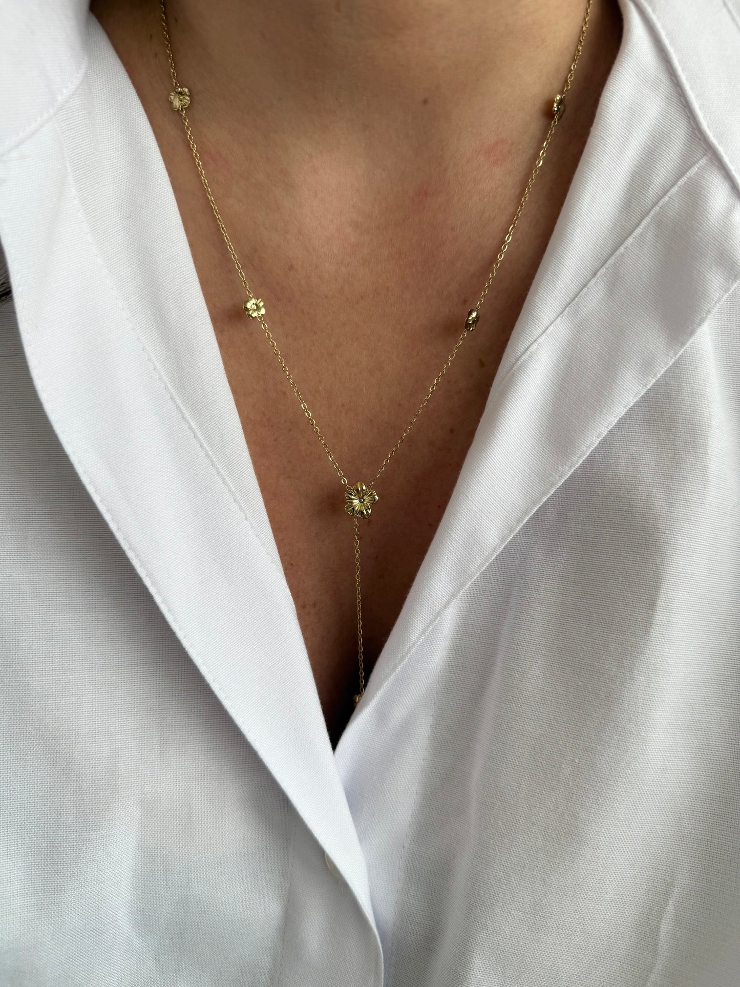 Petites Fleurs - sautoir - doré ou argent