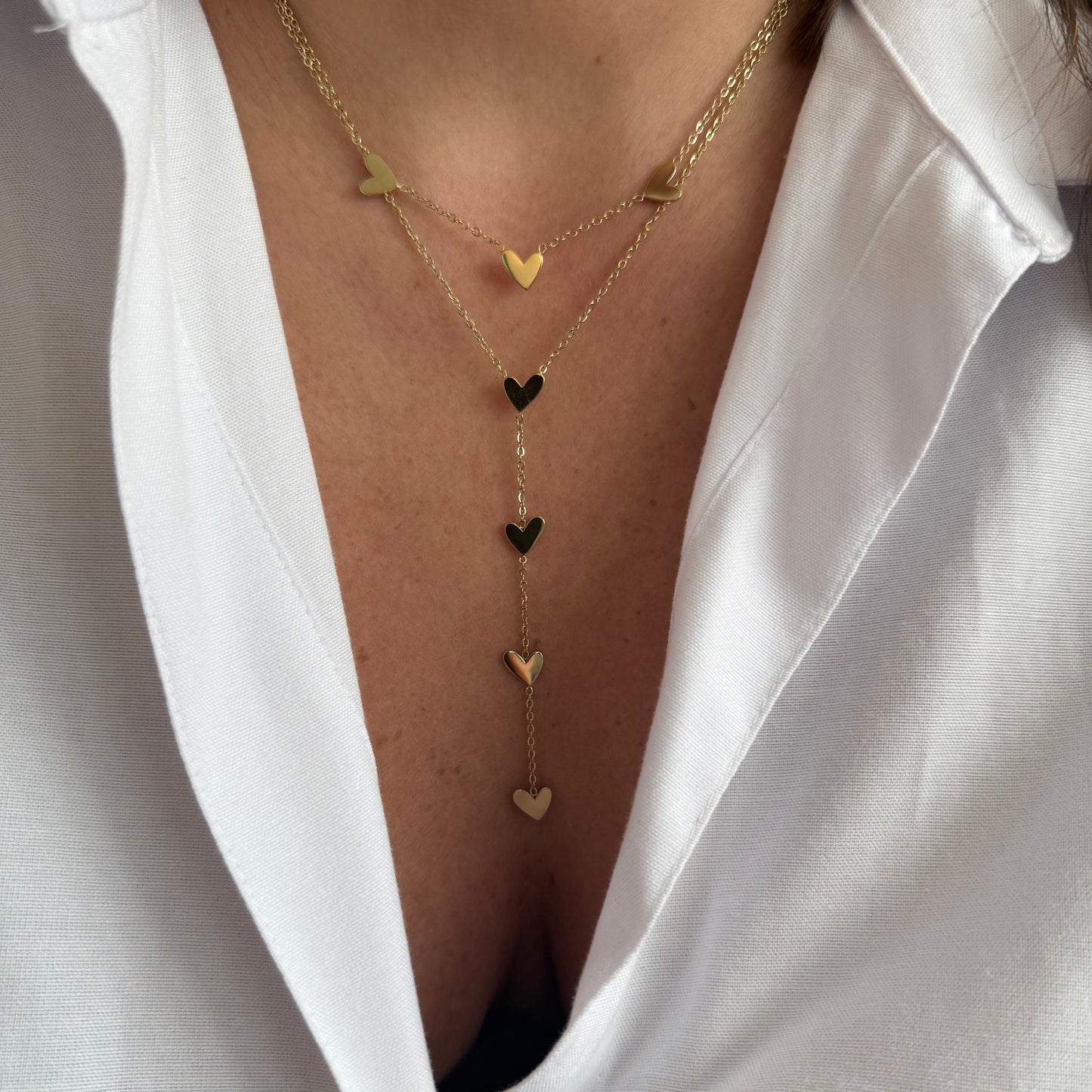 Cassia - double rang pendant - doré ou argent