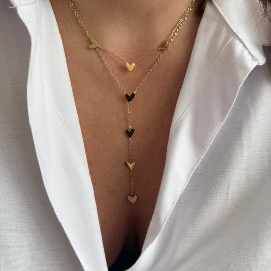 Cassia - double rang pendant - doré ou argent