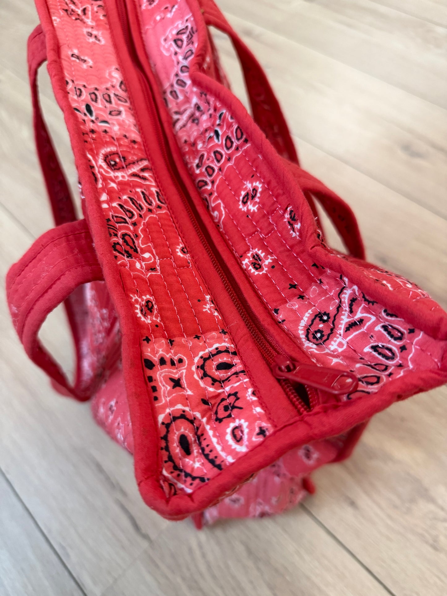 Sac cabas en coton matelassé - Summer / Tissu Bandana Rouge