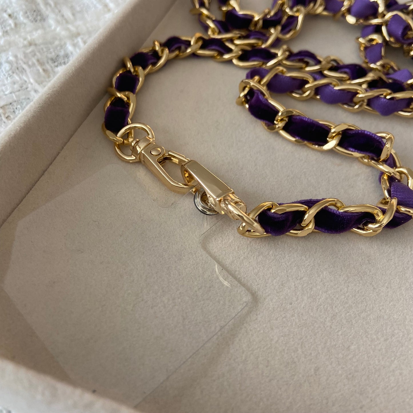 Bandoulière de téléphone ou de sac - Violet / Doré