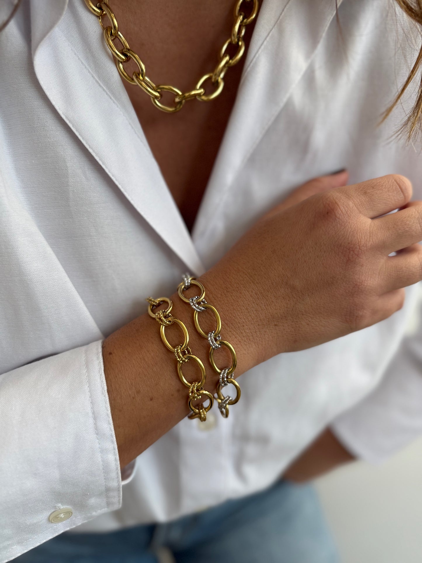 Bracelet Dinia - doré, argent ou bicolore