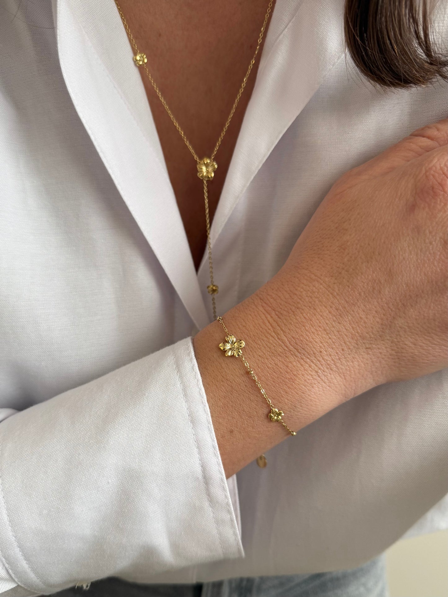 Petites Fleurs - le bracelet - doré ou argent