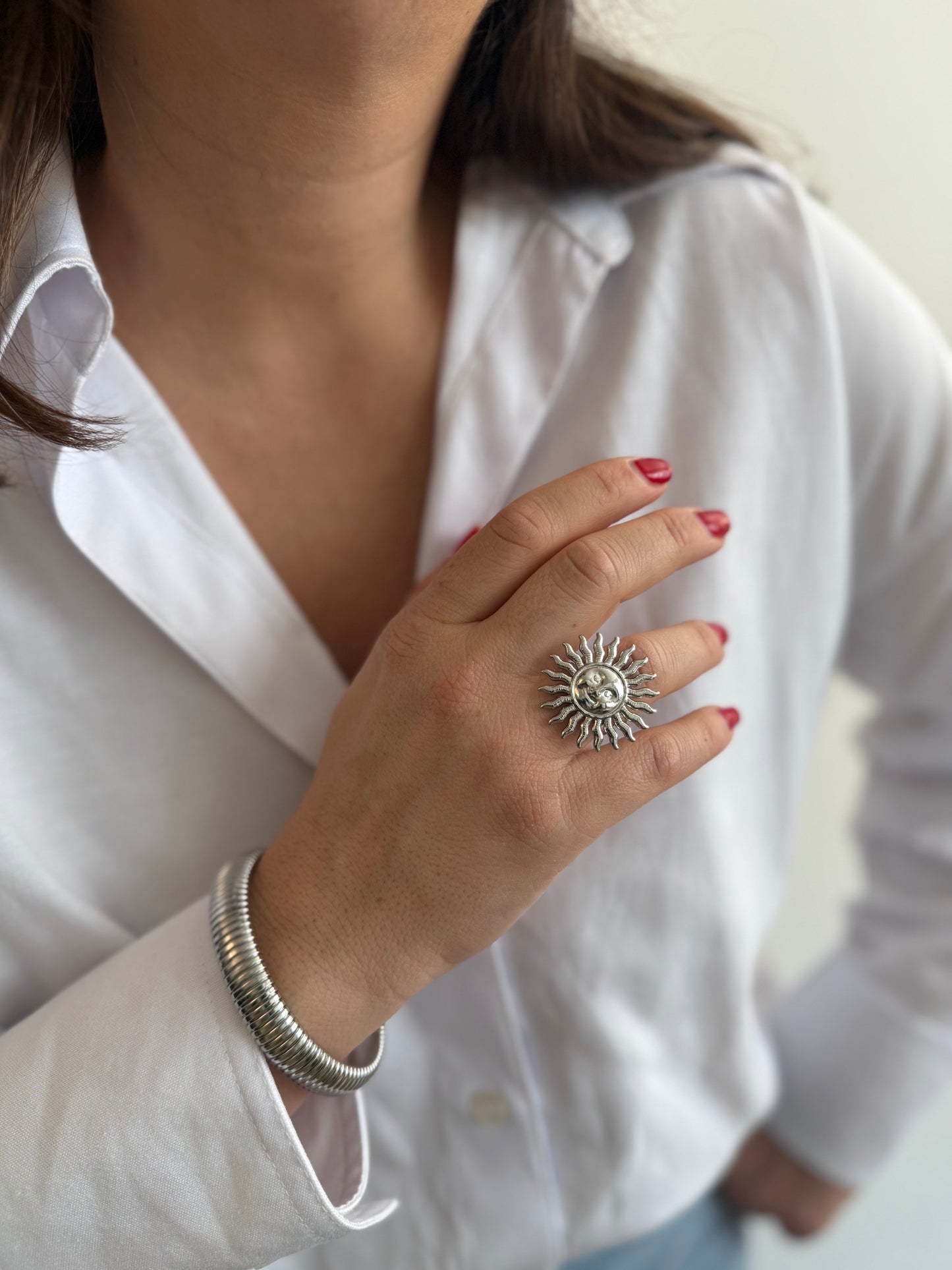 Big bague Soleil - doré ou argent