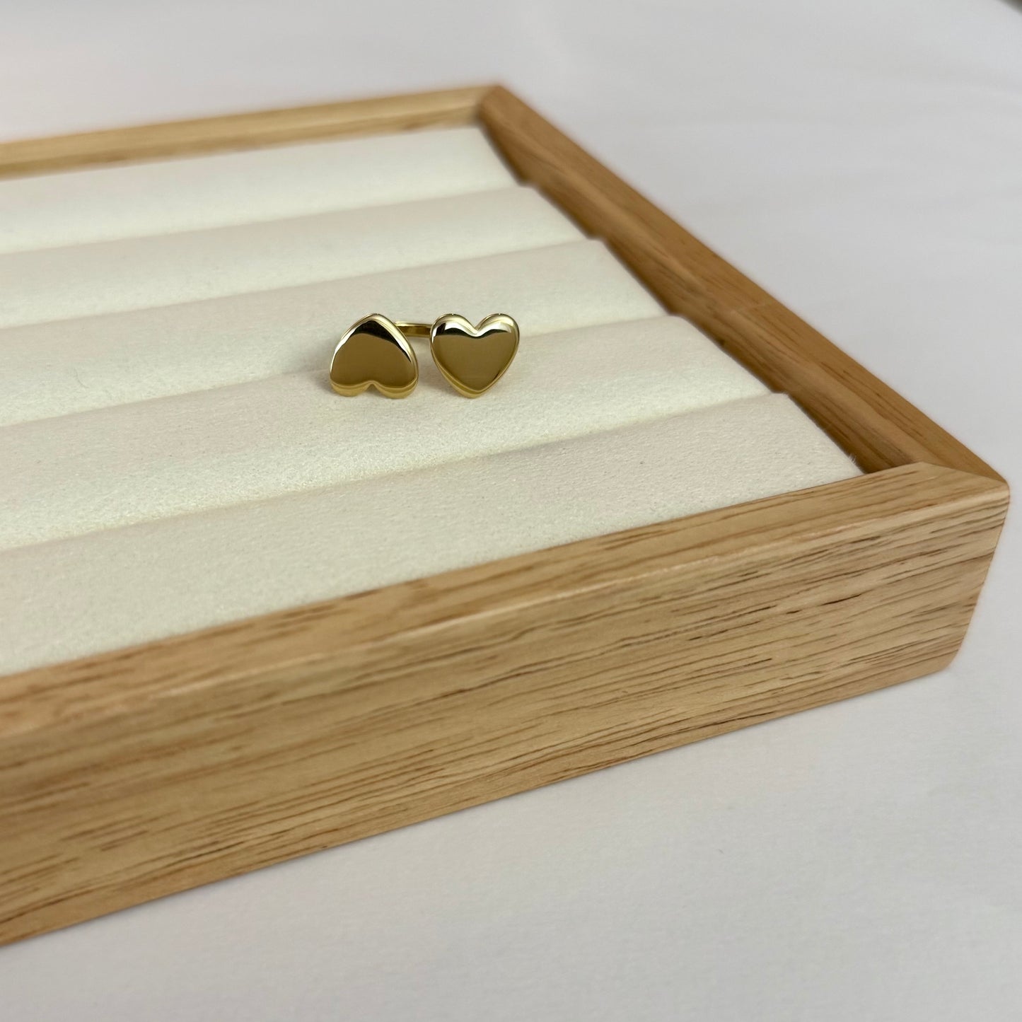 Bague Double Coeur - doré ou argent