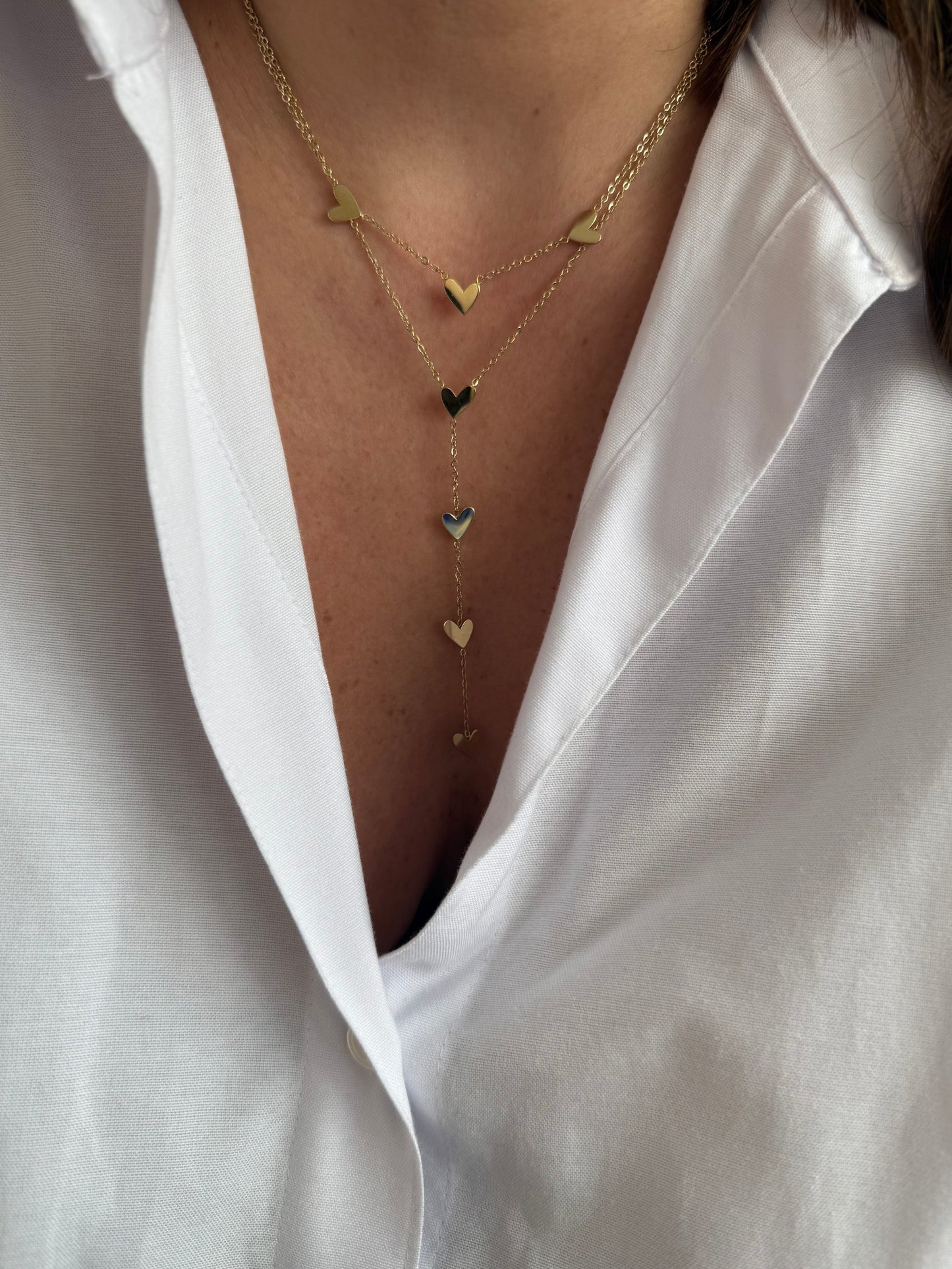 Cassia - double rang pendant - doré ou argent