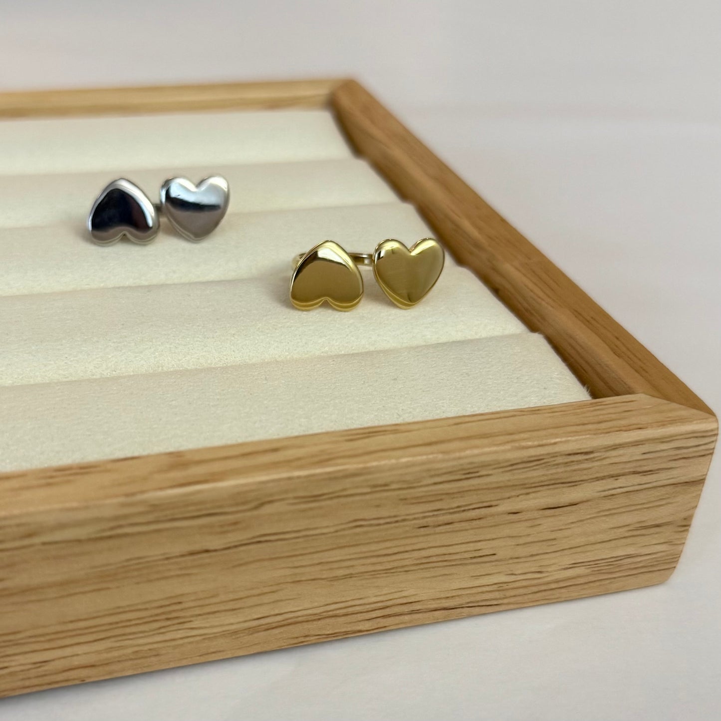 Bague Double Coeur - doré ou argent