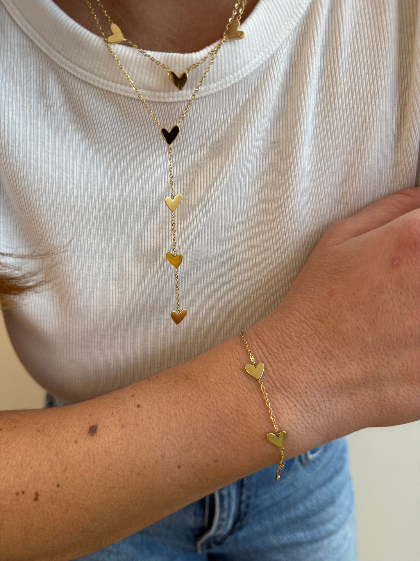 Cassia - double rang pendant - doré ou argent