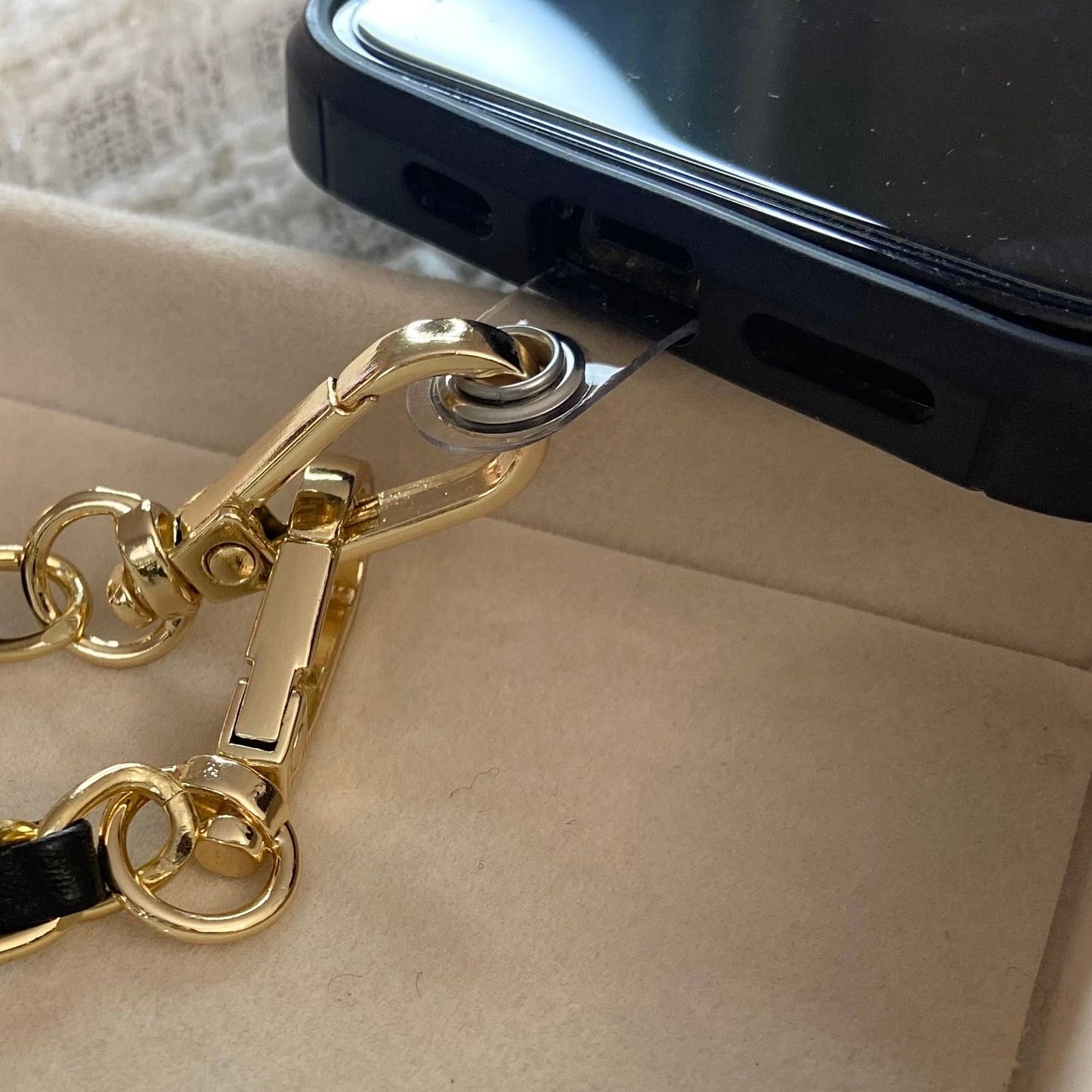 Tali crème / Bracelet de téléphone