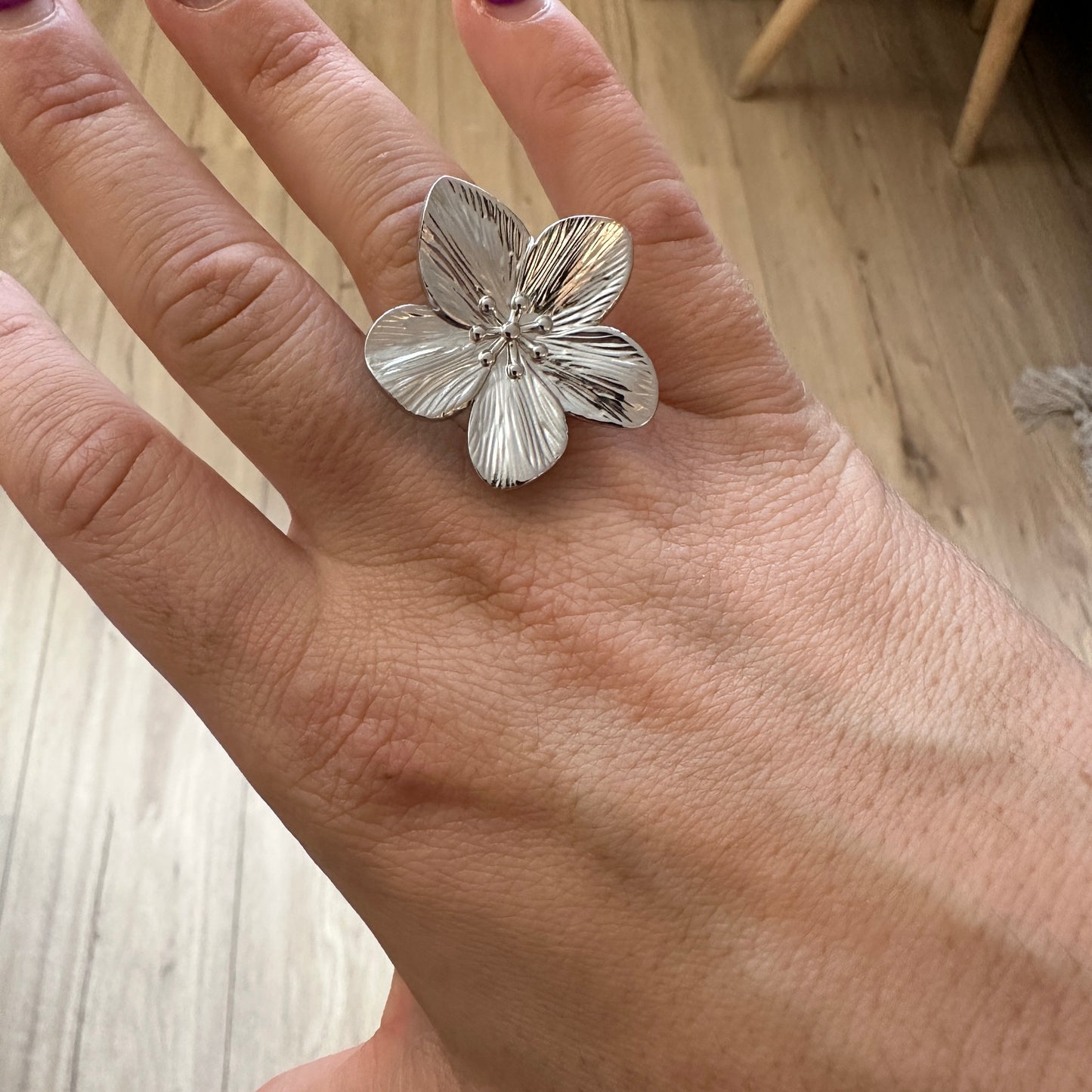 Maxi Bague Fleur - doré ou argent