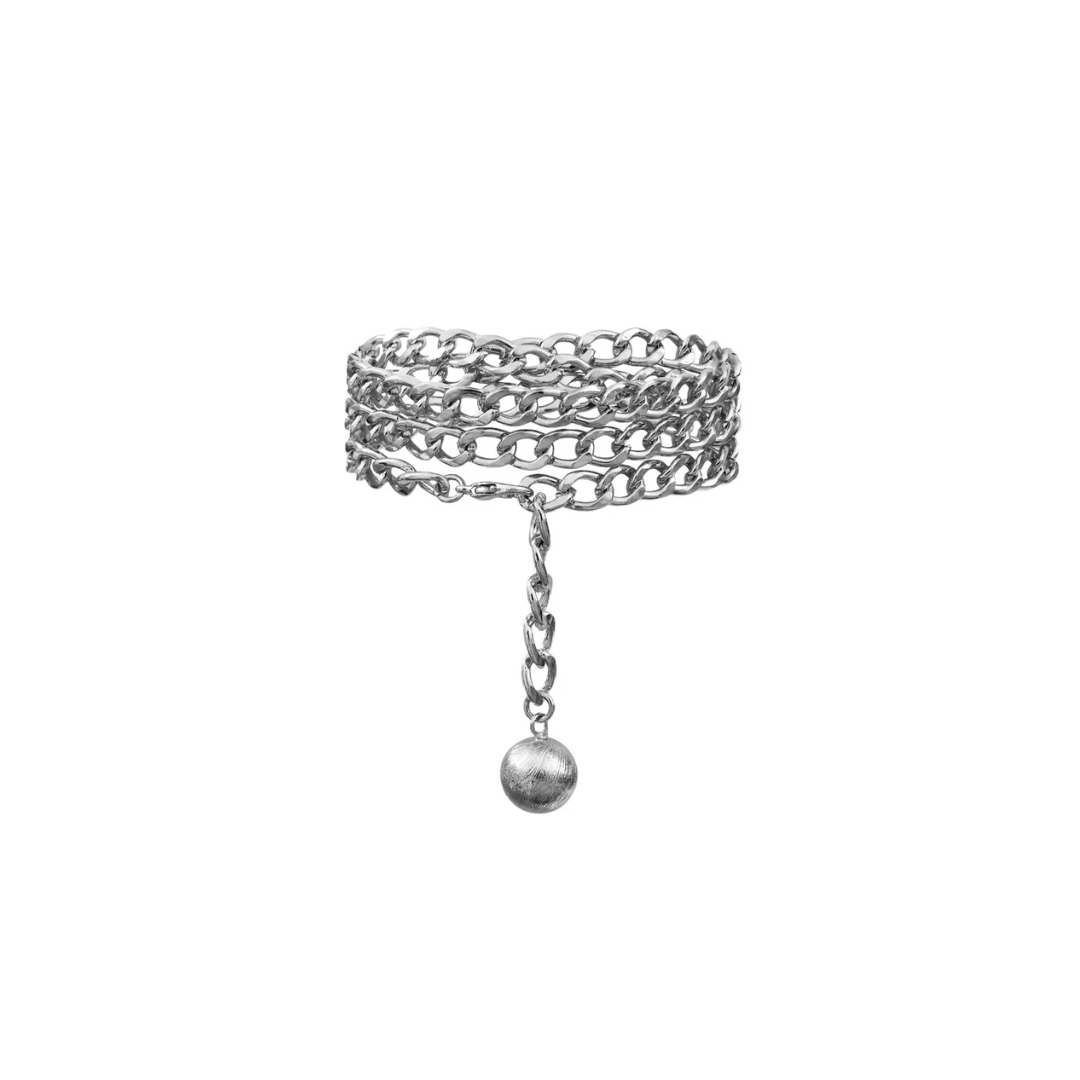 Tressia Argent / bracelet à triple tour ou collier