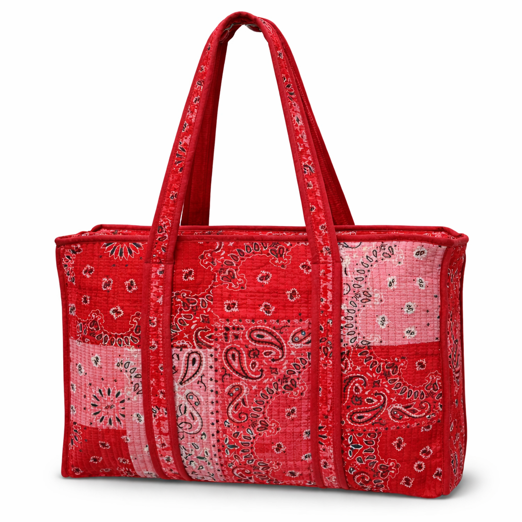 Sac cabas en coton matelassé - Bandana Patchwork