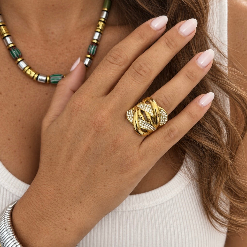 Maxi bague Sita - doré ou argent