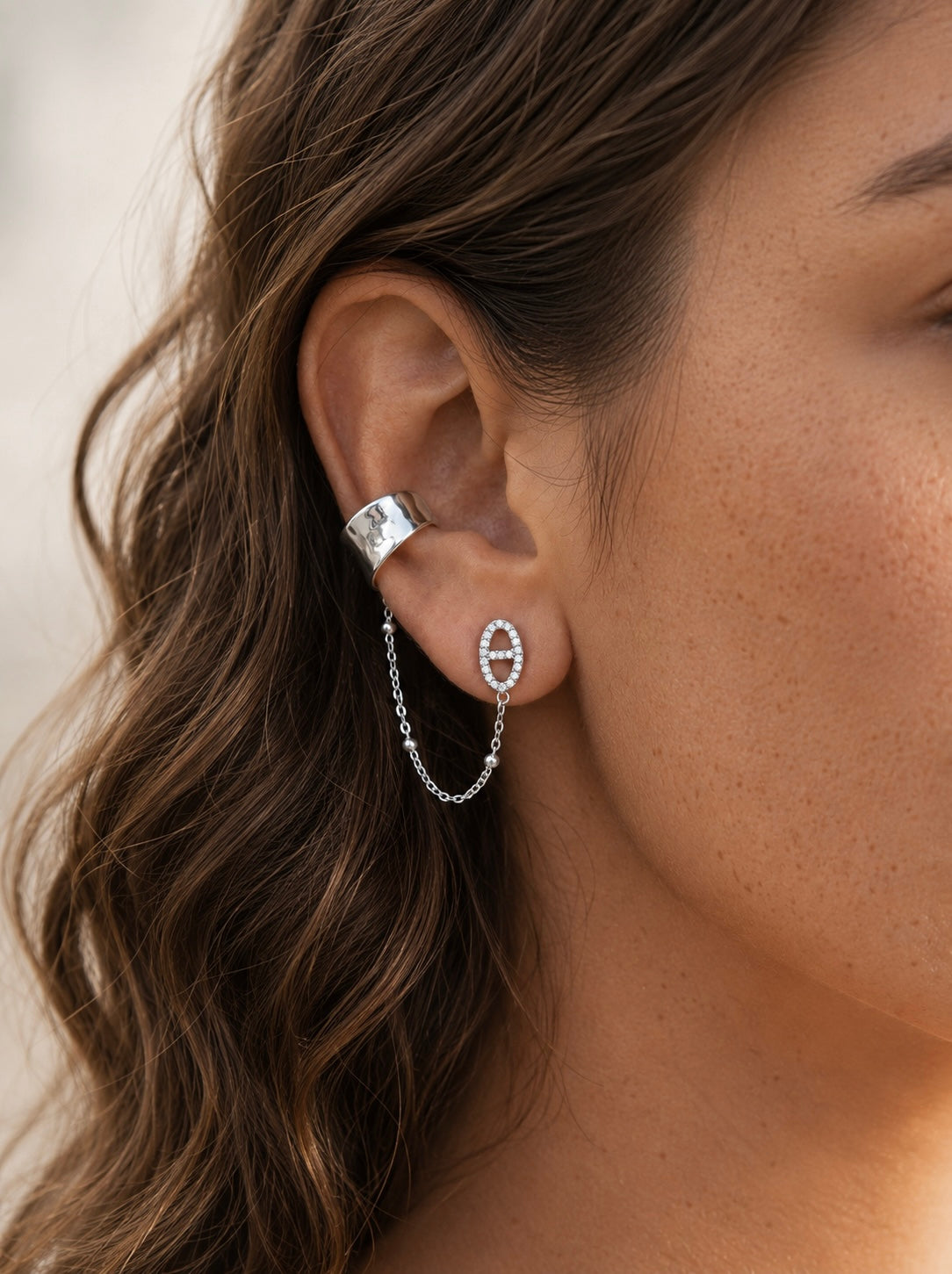 Double Boucle Earcuff Bernie - vendue à l’unité - doré ou argent