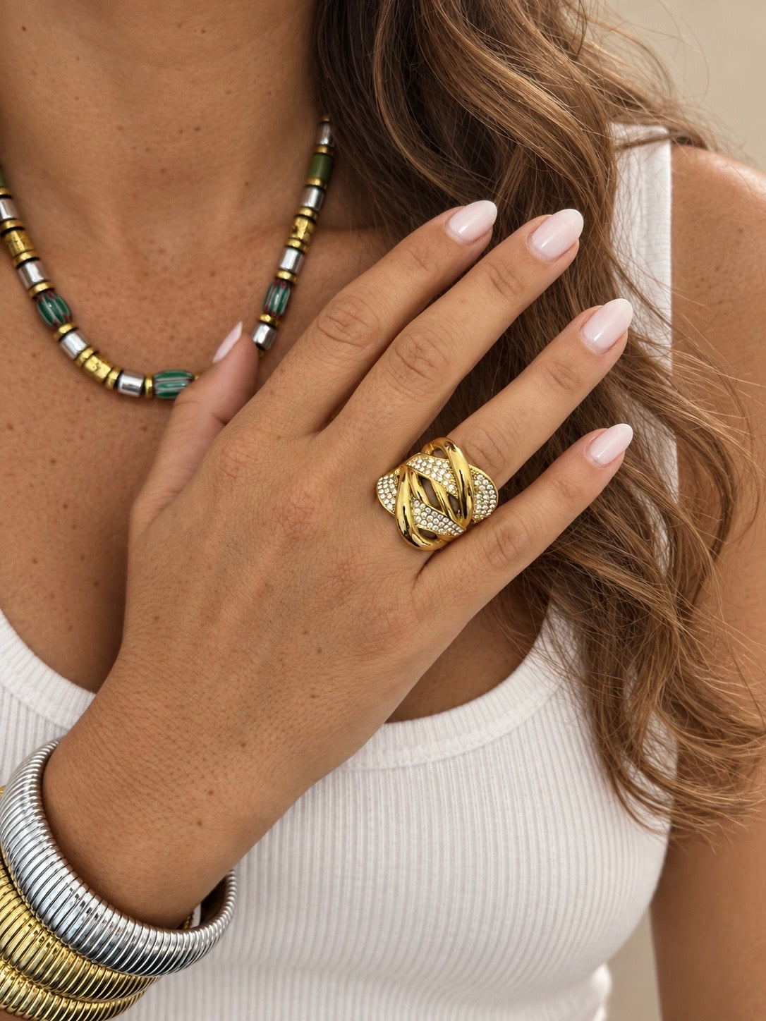 Maxi bague Sita - doré ou argent