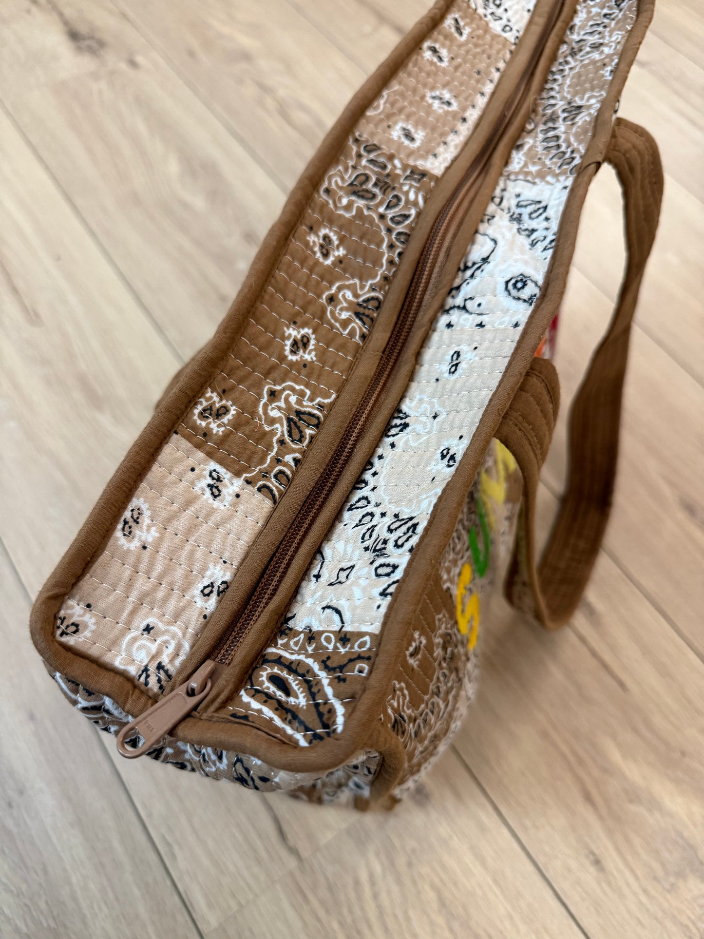 Sac cabas en coton matelassé - Summer / Tissu Bandana Beige