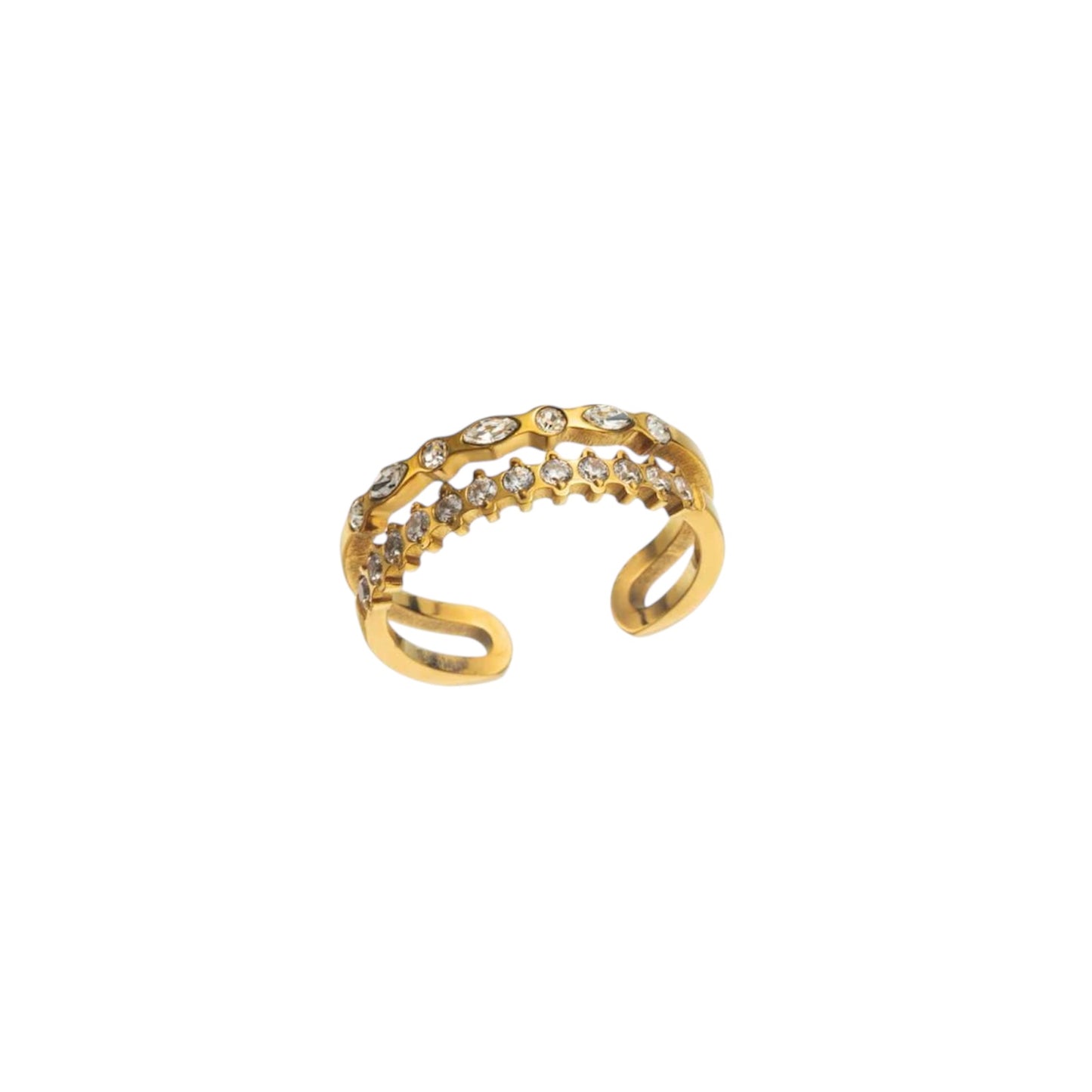 Bague ajustable Valéria - doré ou argent