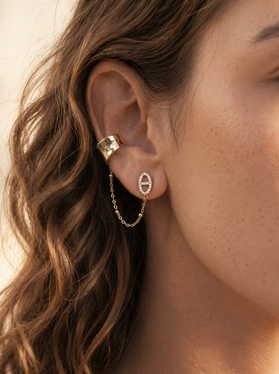 Double Boucle Earcuff Bernie - vendue à l’unité - doré ou argent