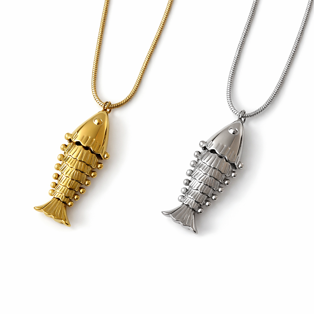 Sautoir Big Fish - doré ou argent