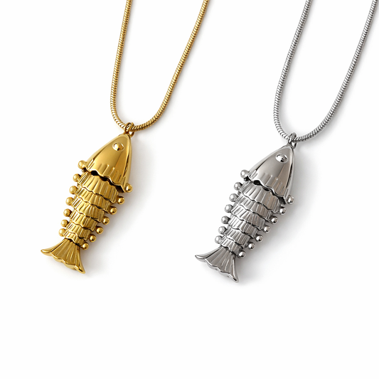 Sautoir Big Fish - doré ou argent