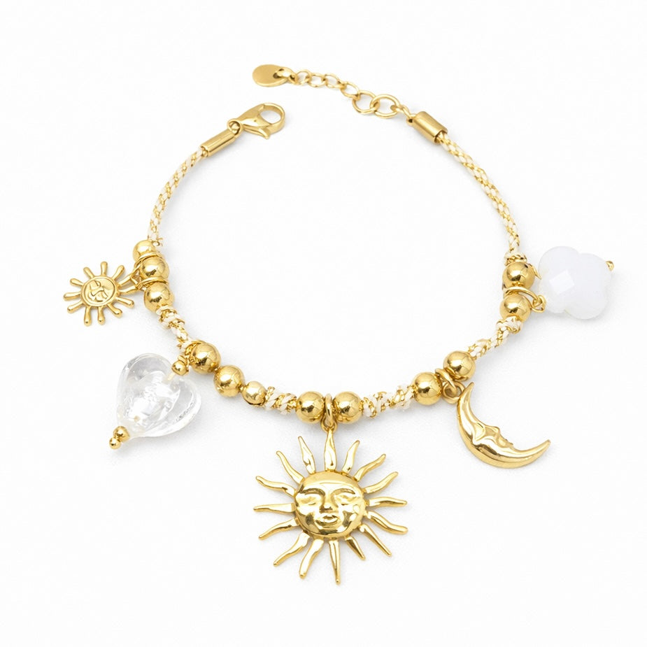 Almée - le bracelet - Multi Pampilles - beige ou noir