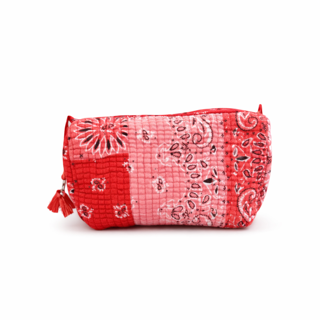 Petite Pochette en coton matelassé - Bandana Patchwork