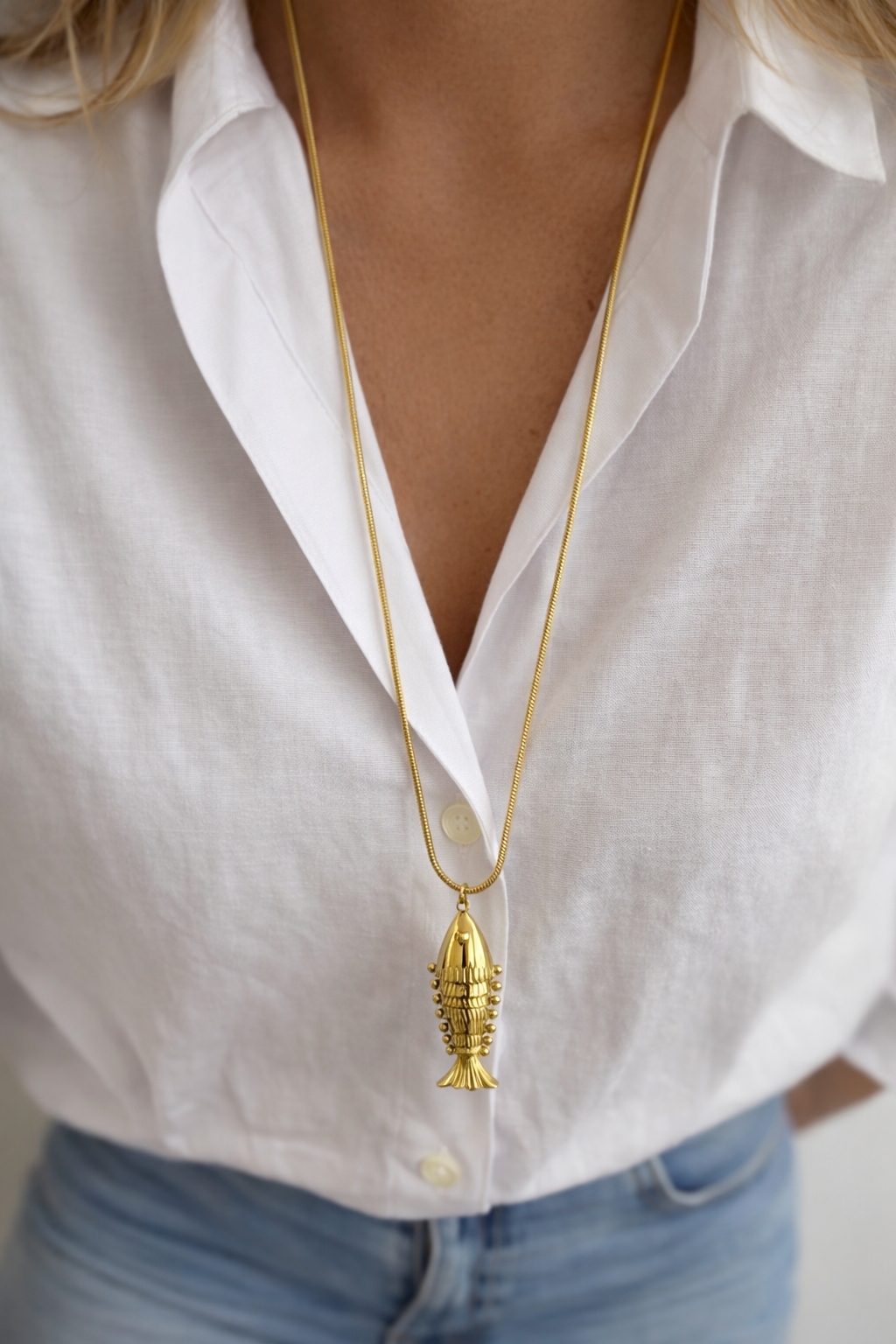 Sautoir Big Fish - doré ou argent