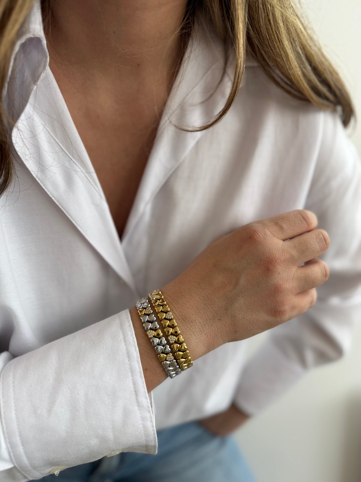 Tulpa - bracelet élastique - doré, argent ou bicolore