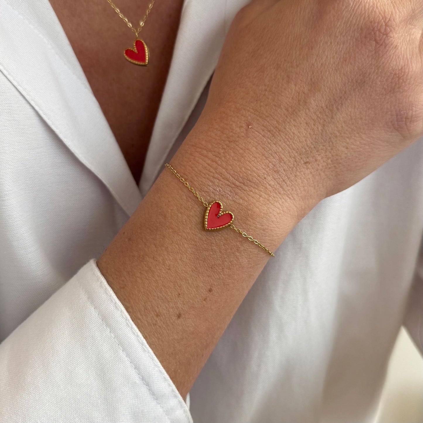 Bracelet Cœur - rouge ou blanc