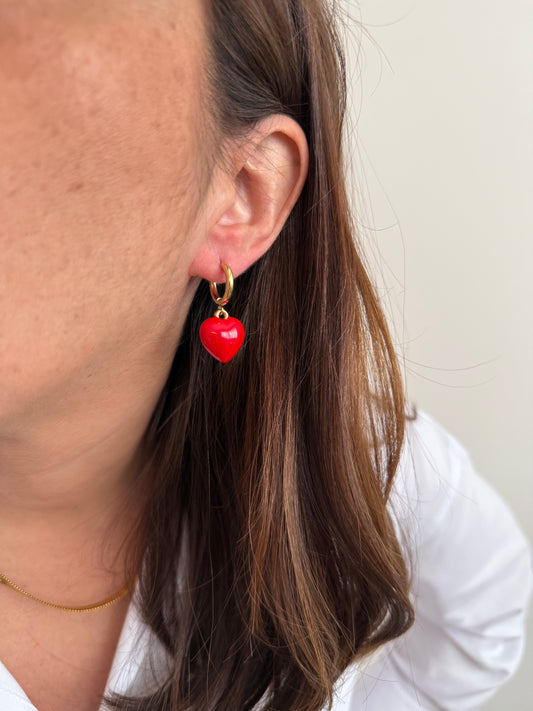 Boucles Coeurs - rouge