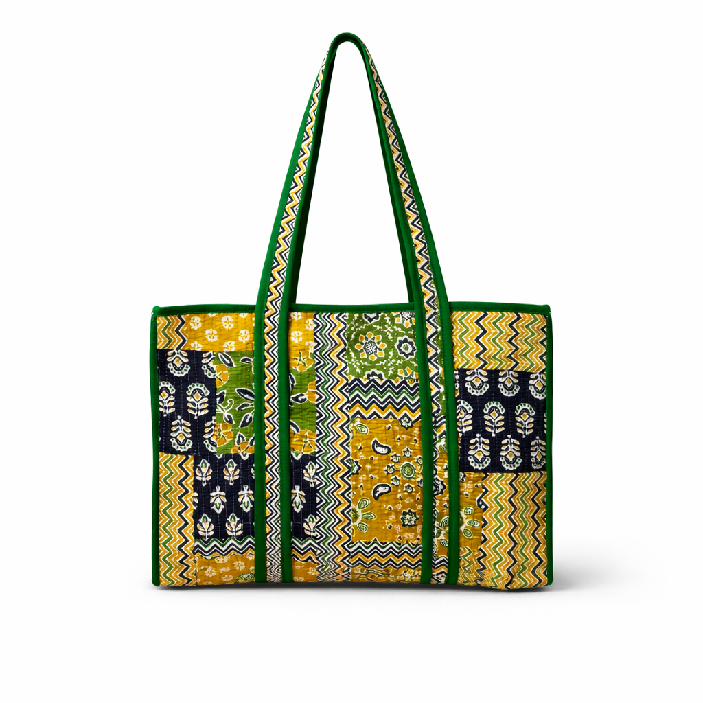 Sac cabas en coton matelassé - Tissu Patchwork