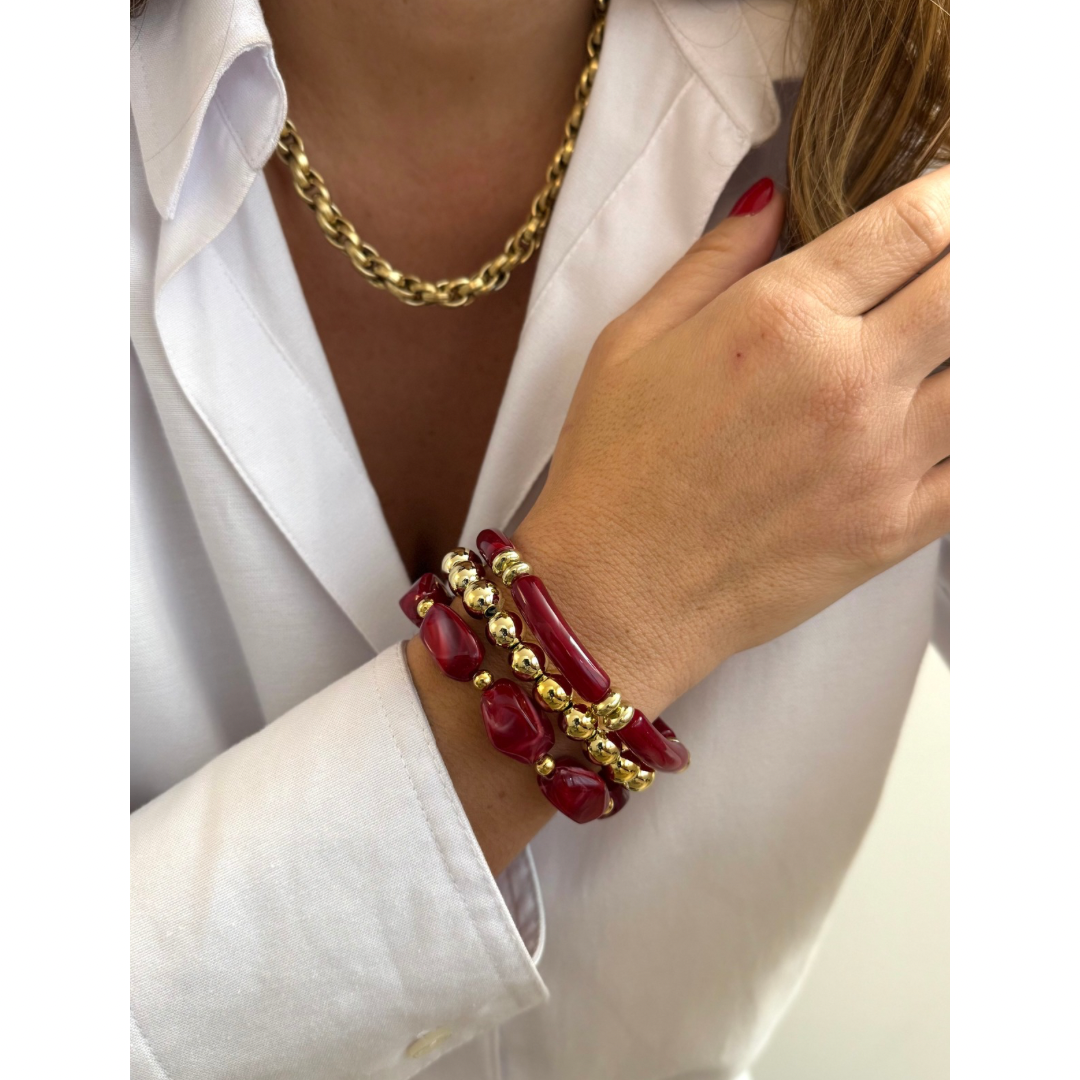 Trio de bracelets Rouge - 𝑆𝑒́𝑙𝑒𝑐𝑡𝑖𝑜𝑛 𝑠𝑝𝑒́𝑐𝑖𝑎𝑙𝑒 𝑁𝑜𝑒̈𝑙