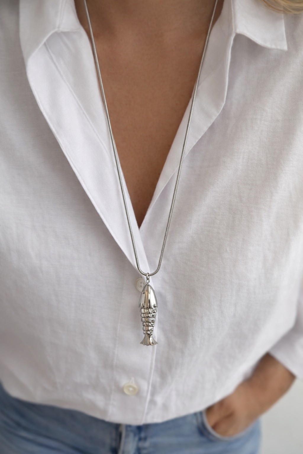 Sautoir Big Fish - doré ou argent