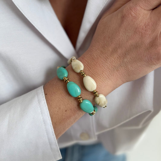 Jade - le bracelet - beige ou turquoise